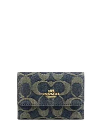 Coach Flap Card Case In Signature Regenerative Cotton Denim