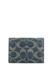 Coach Flap Card Case In Signature Regenerative Cotton Denim
