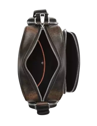 Coach Fletcher Crossbody Bag In Loved Leather Black Brown