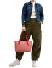 Coach Gallery Tote Bag In Colorblock Burnt Coral Bold Red