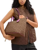 Coach Gallery Tote Bag In Signature Canvas Tan Fuschia