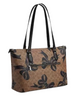 Coach Gallery Tote Bag In Signature Canvas With Bow Print Tan Black Multi