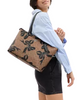Coach Gallery Tote Bag In Signature Canvas With Bow Print Tan Black Multi