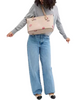 Coach Gallery Tote Bag In Signature Canvas With Lips Print Sand