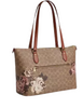 Coach Gallery Tote Bag In Signature Canvas With Rose Print Tan