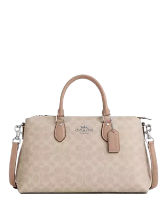 Coach Georgia Satchel Bag In Signature Canvas Sand Taupe
