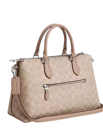 Coach Georgia Satchel Bag In Signature Canvas Sand Taupe