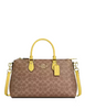 Coach Georgia Satchel Bag In Signature Canvas Tan Yellow