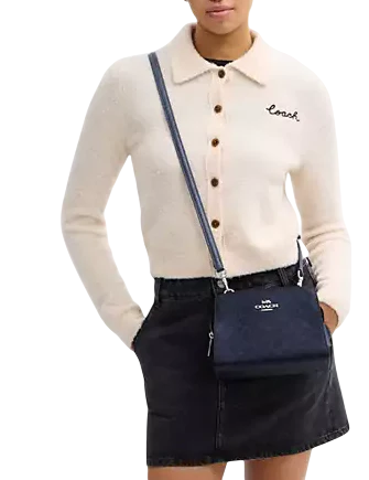 Coach Gia Crossbody Bag In Signature Canvas Blue Navy