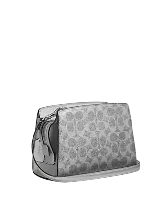 Coach Gia Crossbody Bag In Signature Canvas Grey Silver