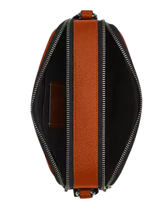 Coach Graham Crossbody Bag With Varsity Motif Toffee Black