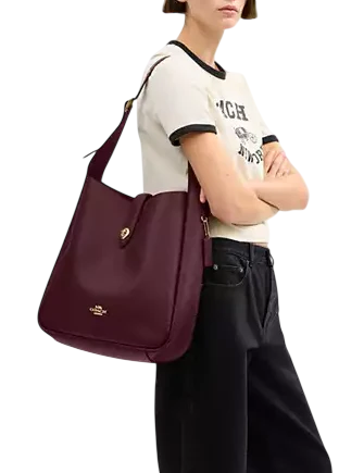 Coach Hadley Large Shoulder Bag Dark Wine
