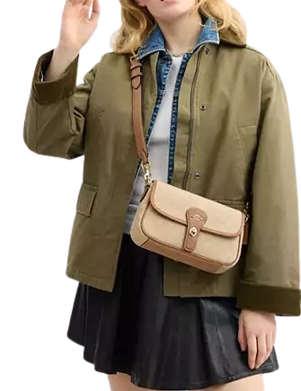 Coach Hadley Shoulder Bag With Signature Canvas Dark Natural