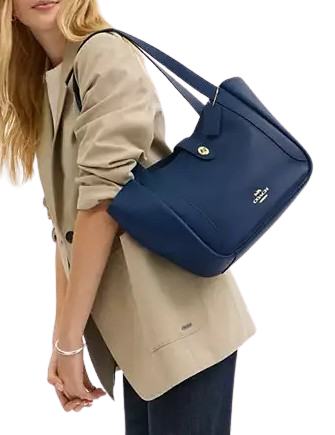 Coach Hadley Turnlock Tote Bag Deep Blue