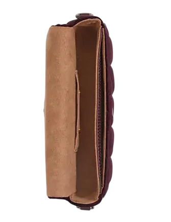 Coach Hailey Flap Bag In Organic Cotton With Quilting Burgundy