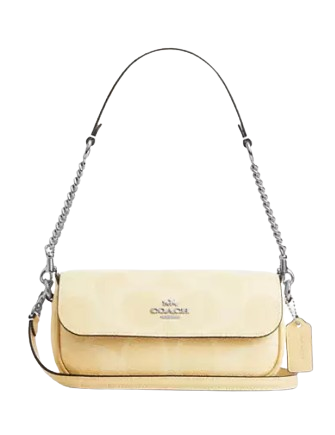 Coach Hailey Flap Bag In Signature Canvas Hay