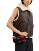 Coach Hailey Flap Bag With Floral Print Red Black