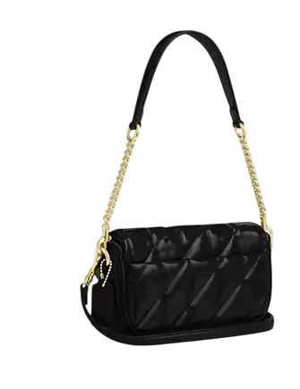 Coach Hailey Flap Bag With Quilting Black