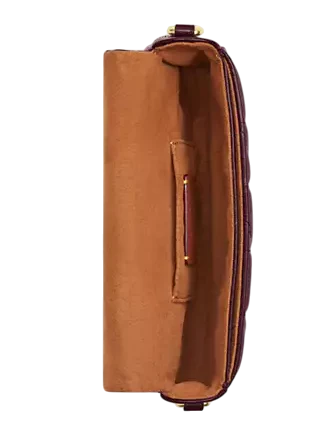 Coach Hailey Flap Bag With Quilting Deep WIne