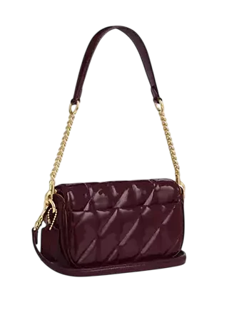 Coach Hailey Flap Bag With Quilting Deep WIne