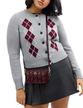 Coach Hailey Flap Bag With Quilting Deep WIne