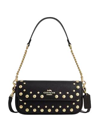 Coach Hailey Flap Bag With Rivets Black