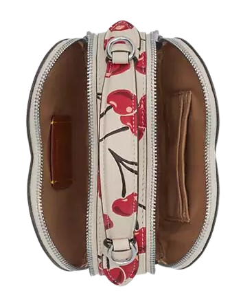 Coach Heart Crossbody Bag With Cherry Print Chalk
