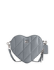 Coach Heart Crossbody Bag With Quilting Grey Blue