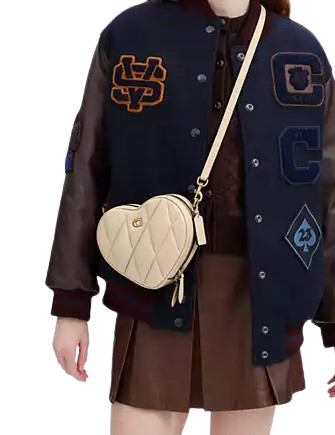 Coach Heart Crossbody Bag With Quilting Ivory
