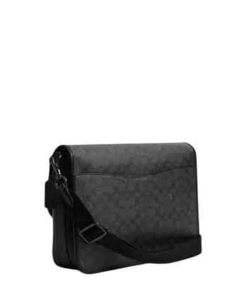 Coach Hitch Messenger Bag In Signature Canvas Charcoal