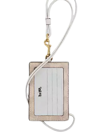 Coach Id Lanyard In Signature Canvas Sand Chalk
