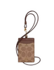 Coach Id Lanyard In Signature Canvas Tan Brown