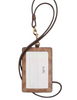 Coach Id Lanyard In Signature Canvas Tan Brown