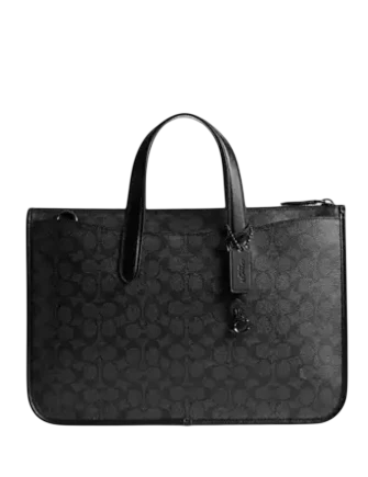Coach Isaac Workbag In Signature Canvas Charcoal Signature