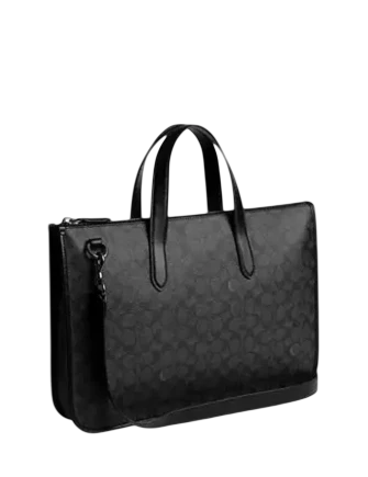 Coach Isaac Workbag In Signature Canvas Charcoal Signature