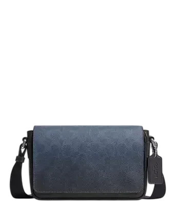 Coach Jack Small Flap Crossbody Bag In Ombre Signature Canvas Blue