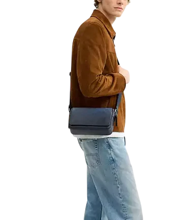 Coach Jack Small Flap Crossbody Bag In Ombre Signature Canvas Blue