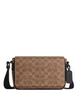 Coach Jack Small Flap Crossbody Bag In Signature Canvas Tan Black
