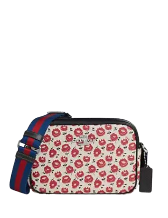 Coach Jamie Camera Bag With Floral Print Chalk Black