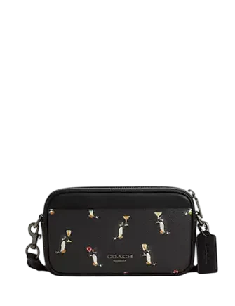 Coach Jayden Crossbody Bag With Penguin Print Black