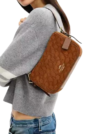Coach Kailey Shoulder Bag In Signature Suede Caramel