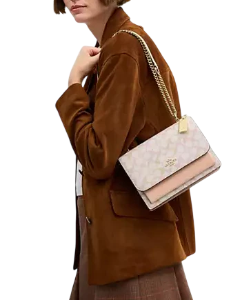 Coach Klare Crossbody Bag In Pretty Signature Canvas Chalk Pink