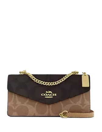 Coach Klare Envelope Crossbody Bag In Blocked Signature Canvas