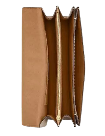 Coach Klare Envelope Crossbody Bag In Blocked Signature Canvas Walnut Tan