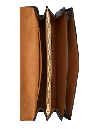 Coach Klare Envelope Crossbody Bag In Signature Canvas With Rivets Walnut Black