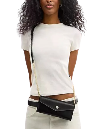 Coach Klare Wallet With Chain Black