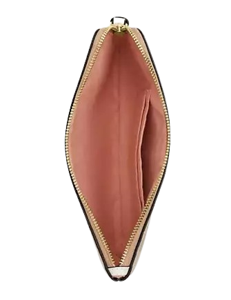 Coach Large Corner Zip Wristlet In Signature Canvas Sand