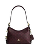 Coach Laurel Shoulder Bag 22 With Buckles In Signature Canvas Walnut Black