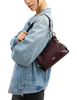 Coach Laurel Shoulder Bag 22 With Buckles In Signature Canvas Walnut Black