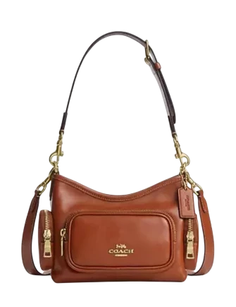 Coach Laurel Shoulder Bag 22 With Pockets Cinnamon